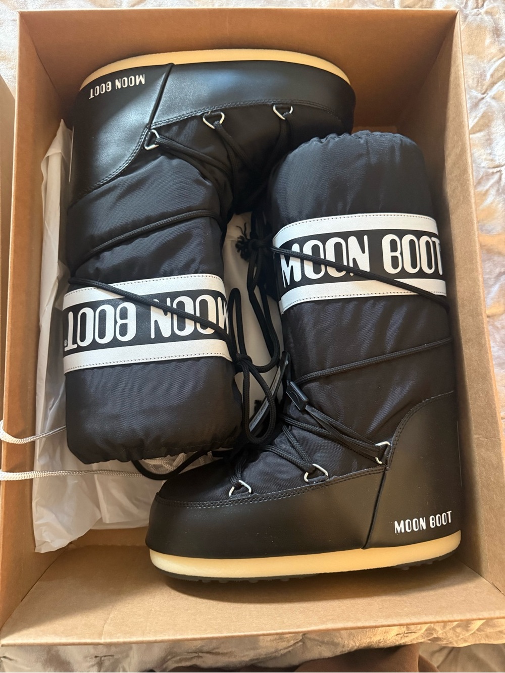 Moon Boot Black and White Winter Boots